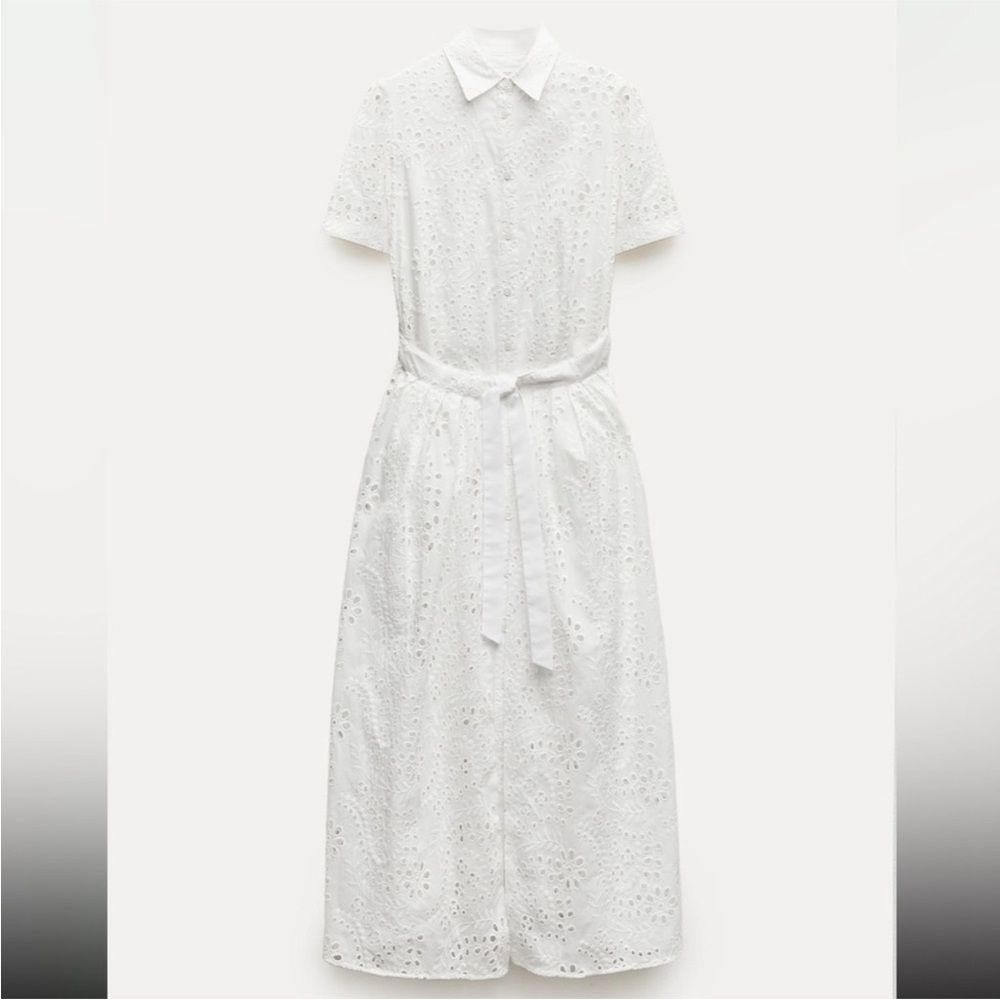 ZARA EMBROIDERED SHIRTDRESS - Picture 6 of 8